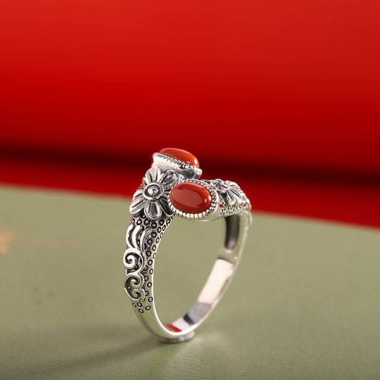 Fashion Southern Red Agate Ring For Women