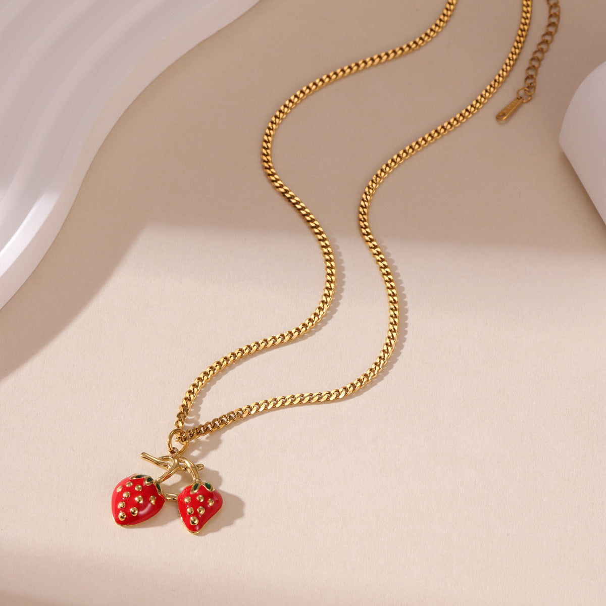 Summer Strawberry Fruit Necklace For Women