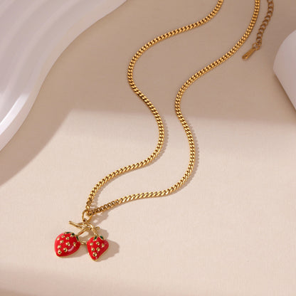 Collar de fresa de verano para mujer