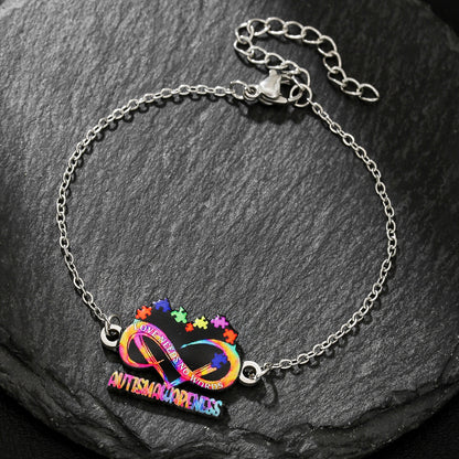 Collar de acero inoxidable con estampado de colores inspirador de la amistad.