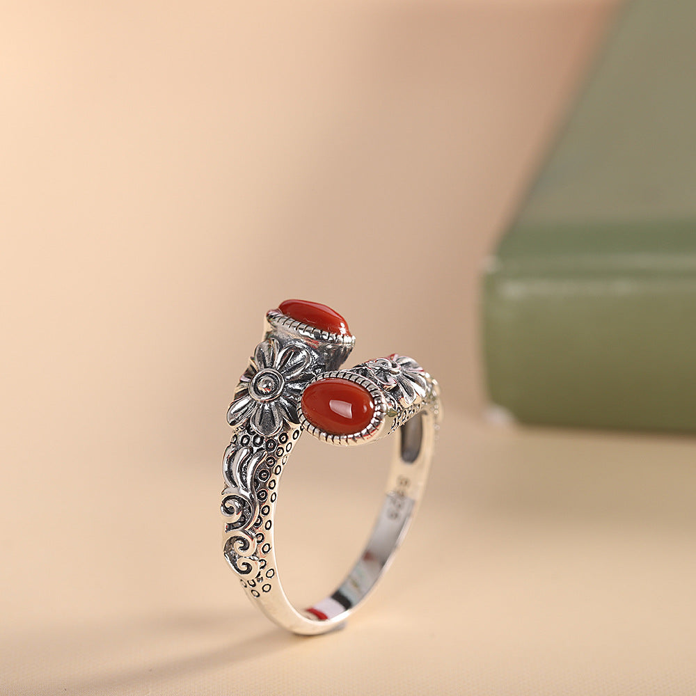 Fashion Southern Red Agate Ring For Women