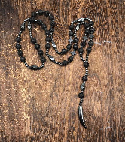 Collar para hombre con colgante de cruz religiosa