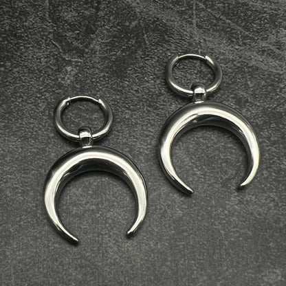 Legierung 18K Vintage Gothic Mond Große Creolen