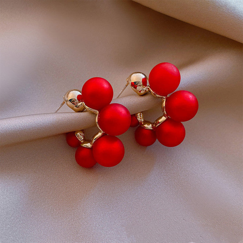 Red Bell Ear Ring Red Earrings Female Temperament Popular