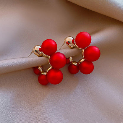 Pendientes de campana roja, pendientes rojos, temperamento femenino popular