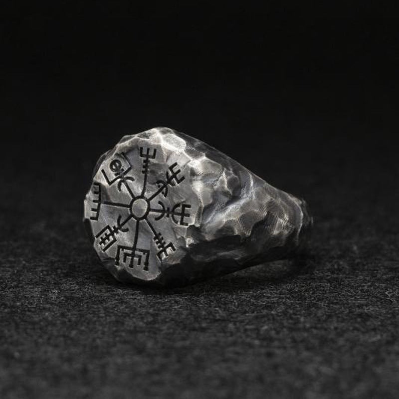 Rune Snowflake Compass Totem Men's Ring