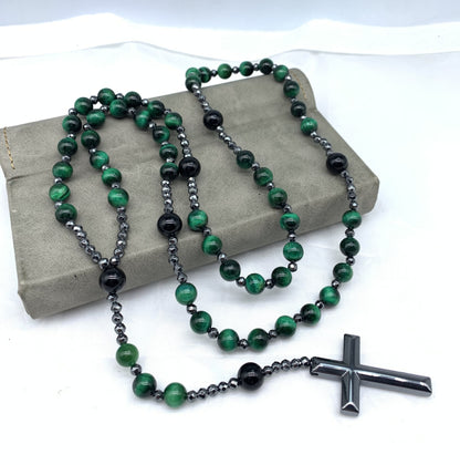 Collar para hombre con colgante de cruz religiosa