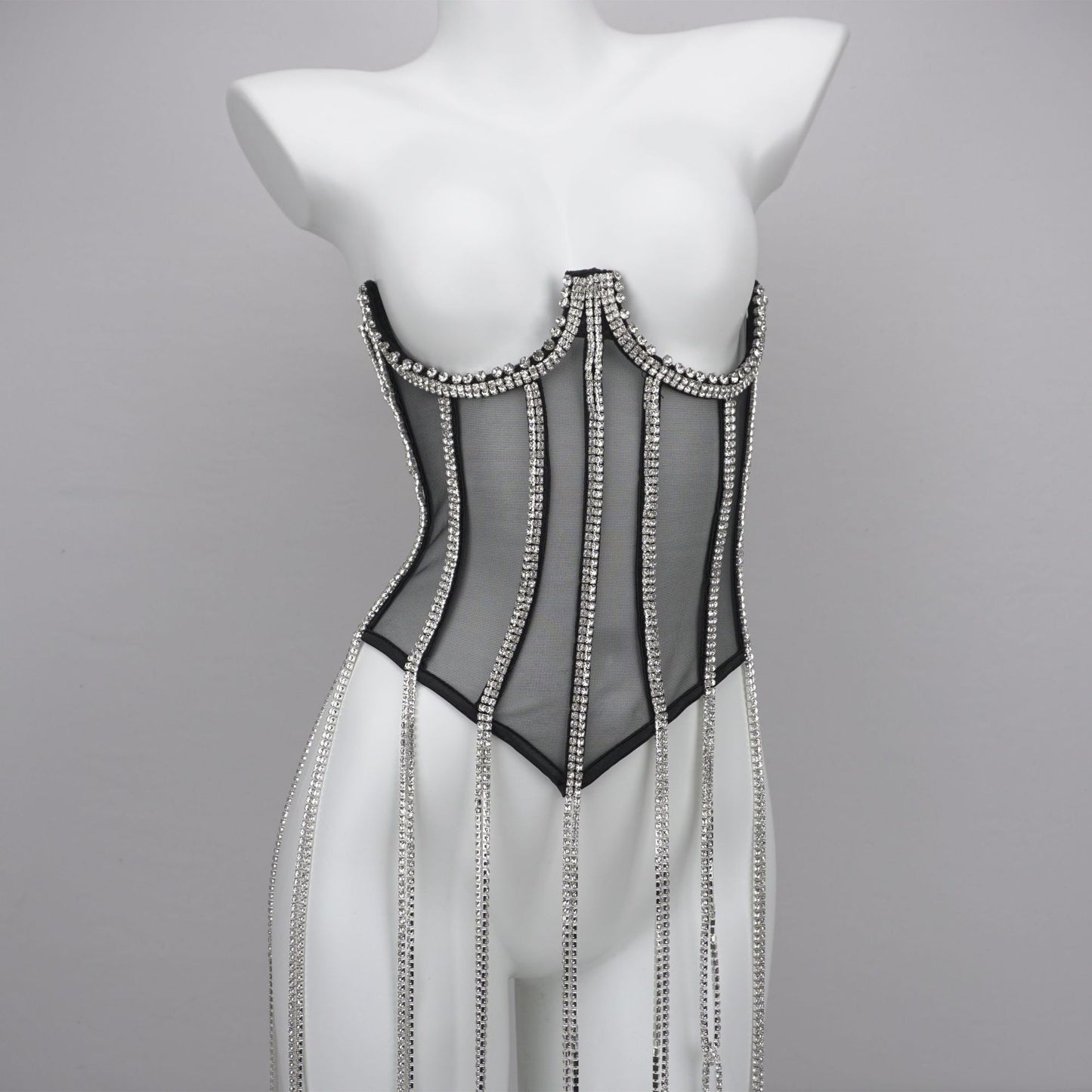 Women's Polyester Black Chain Shapewear - BAGMODA