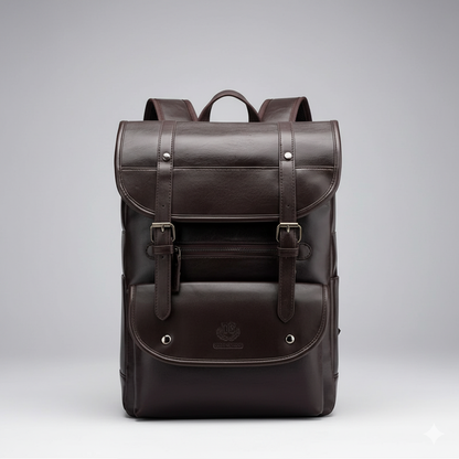 Retro men's business Leather travel backpack

