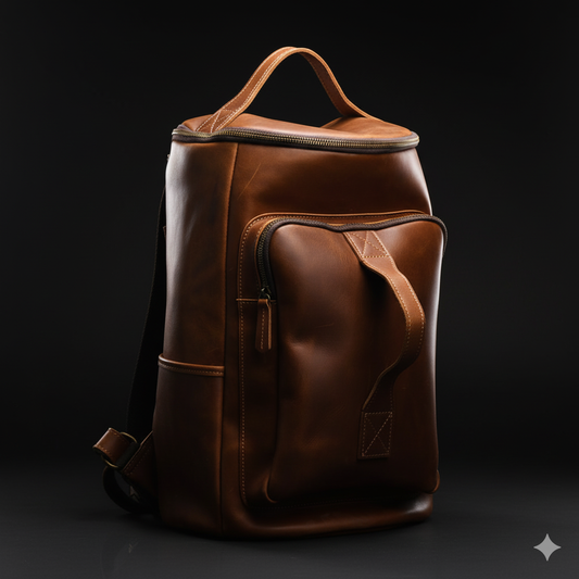 Vintage Horse Leather Hand-carrying Backpack
