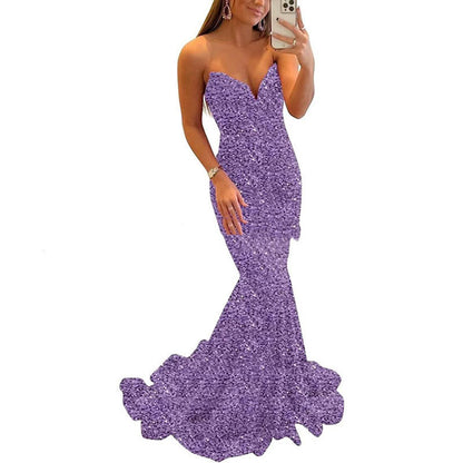 Vestidos de noche con lentejuelas para mujer, vestidos formales largos para fiesta de graduación