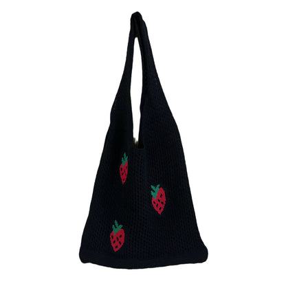 Erdbeer-Strick-Hohltasche