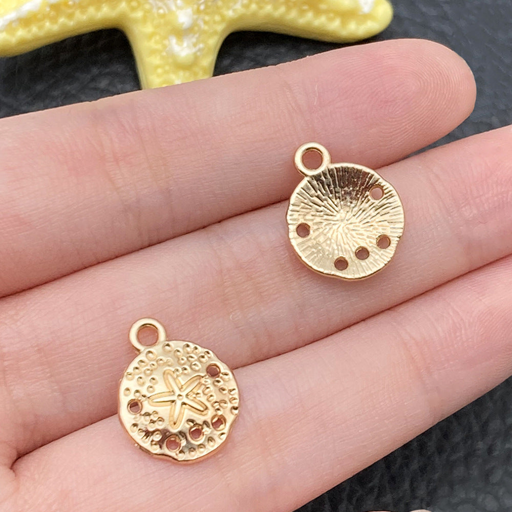 Gold Marine Life Starfish Conch Alloy Pendant DIY Bracelet Earring Ornament Pendant