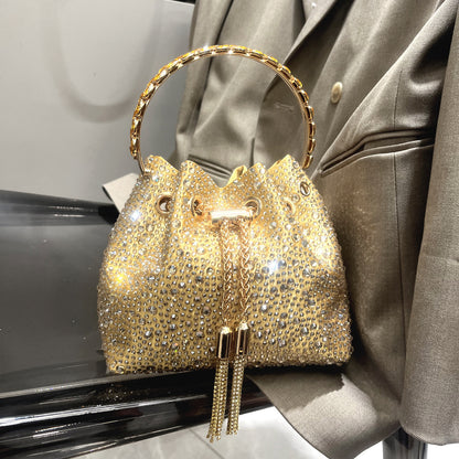 Drawstring Rhinestone Women's Bag