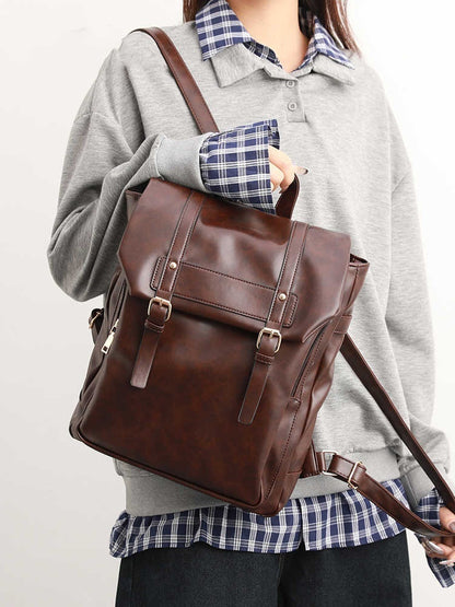 Leather Large Capacity Computer Backpack