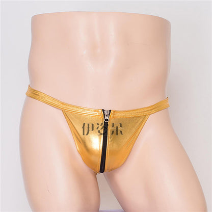 Men's Solid Color Low Waist Hollow Out See Through Underwear