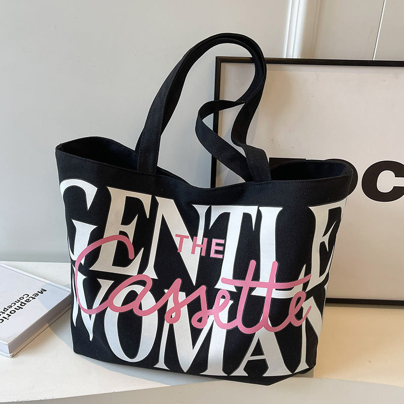 Letter Printed Canvas Totes