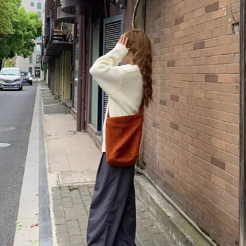 Fur Large-capacity Bucket Shoulder Bag