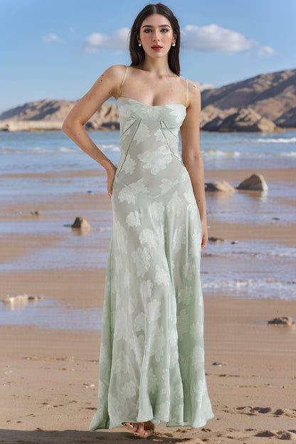 Vestido de verano largo con tirantes y encaje de flores, sexy, con espalda estrecha y cordones, para fiesta, noche y club.