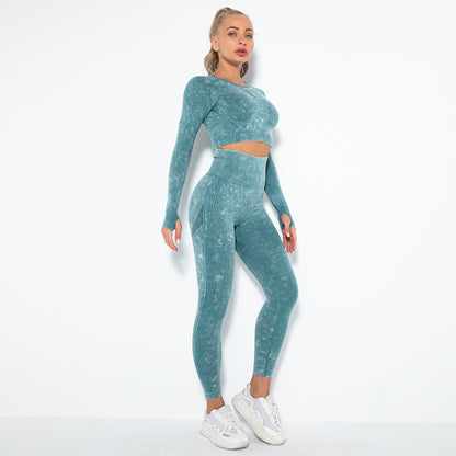 Pantalones deportivos para correr y fitness para mujer, lavables y sin costuras, con cara sonriente