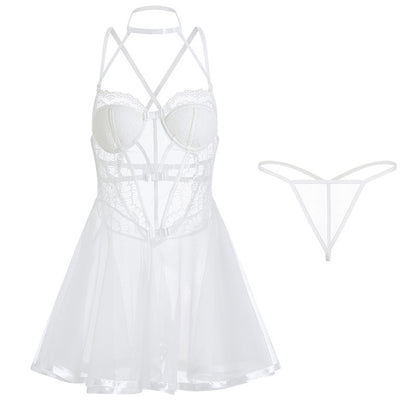 Erotische Dessous Sexy Stahlring Geraffte Pyjamas Brustpolster