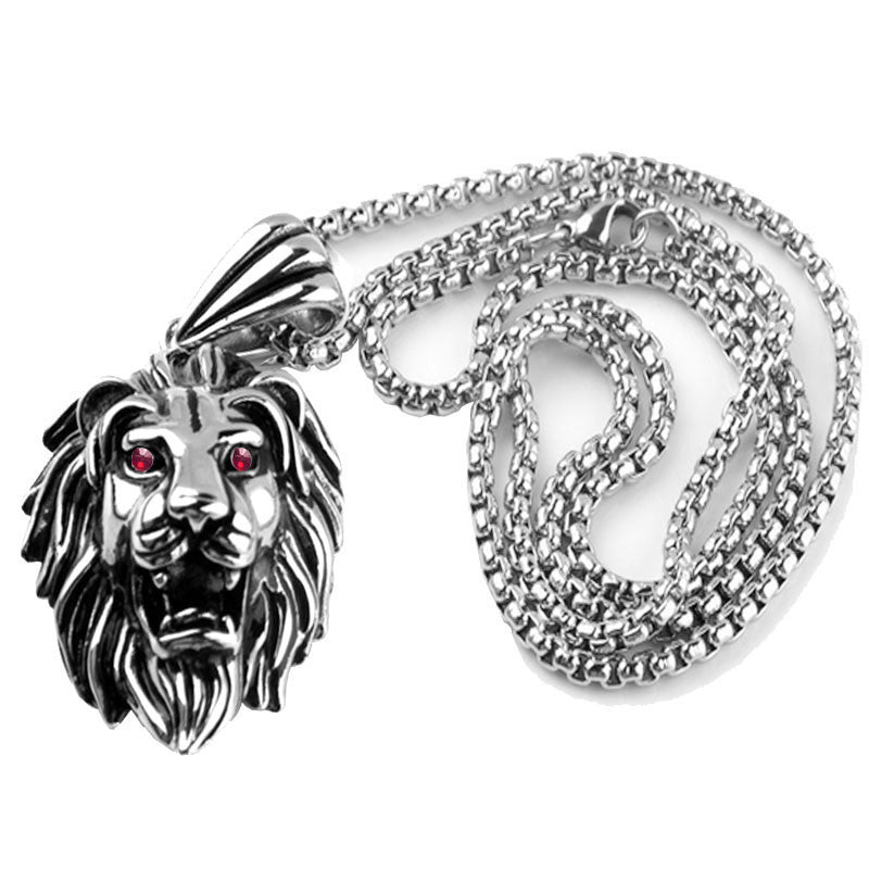 Retro Lion's Head Stainless Steel Domineering Necklace
