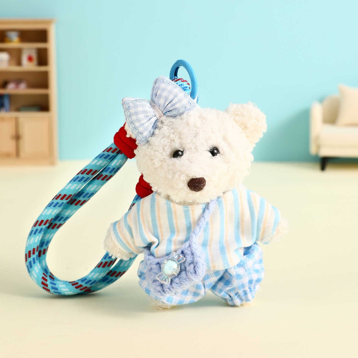 Original Fleece Sweatshirt Bear Doll Car Keychain Pendant