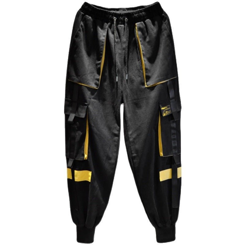 New Contrast Color Streamer Casual Pants Men - BAGMODA