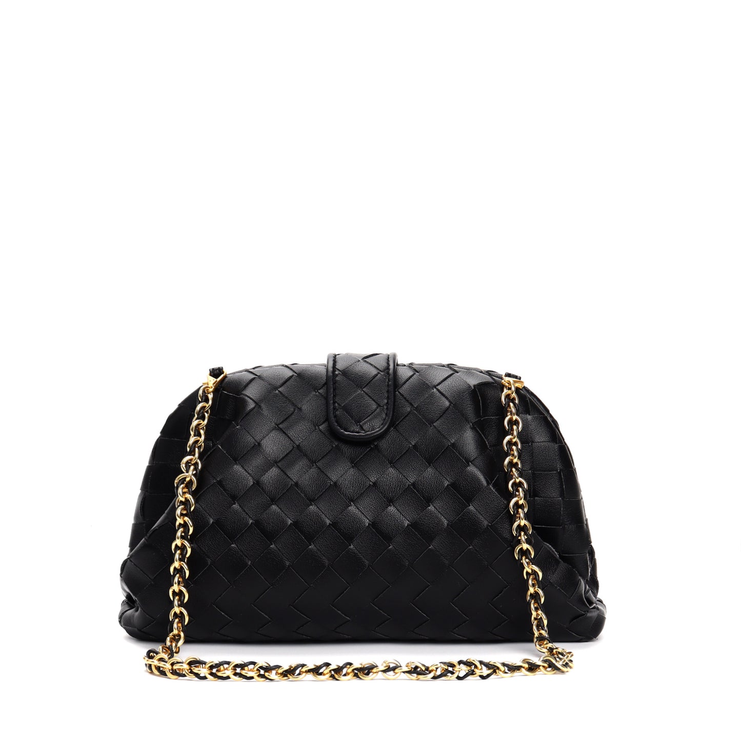 Genuine Leather Woven Shoulder Bag