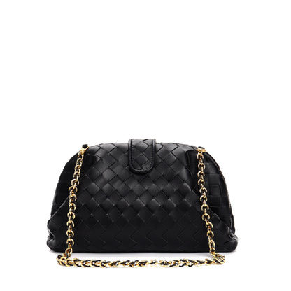 Bolso de hombro tejido de cuero genuino
