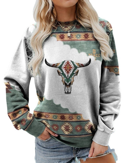 Sudadera con capucha y estampado de manga larga para mujer