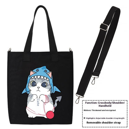 Shiba Inu Male And Female Shoulder Bag Canvas Large Capacity