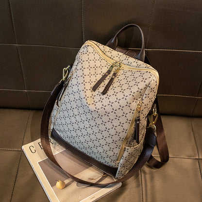 Mochila de viaje antirrobo retro estampada