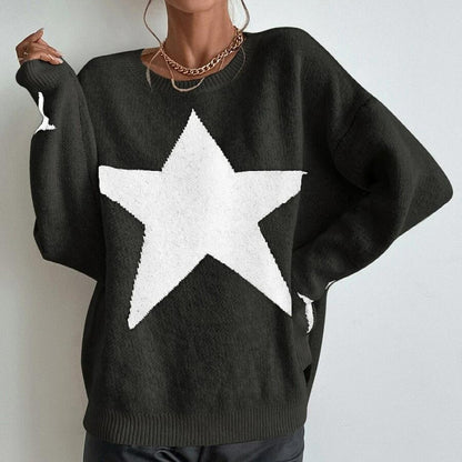 Pullover Damen Pullover Rundhals XINGX Thread Temperament Persönlichkeit Pullover Pullover Damen
