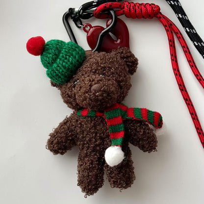 Llavero con colgante de peluche de oso con personalidad de moda