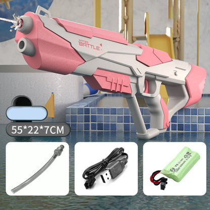 Pistola de agua eléctrica automática con absorción de agua, juguete para exteriores, playa, piscina, baño, regalo para niños.