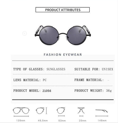 Gafas de sol polarizadas clásicas góticas steampunk para hombre y mujer