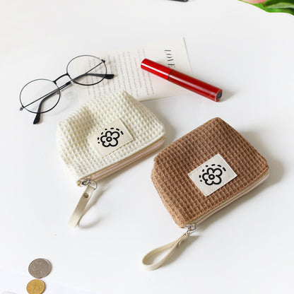 Bonita y sencilla bolsa de almacenamiento con forma de gofre para mujer