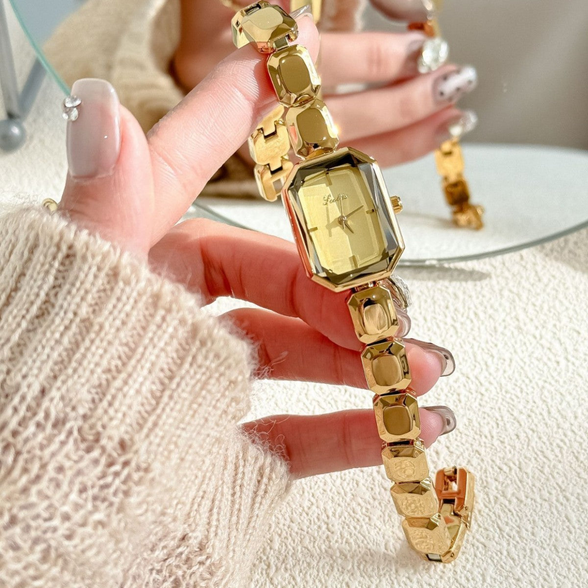 Bracelet Watch Cut Square Women's Small Square Watch