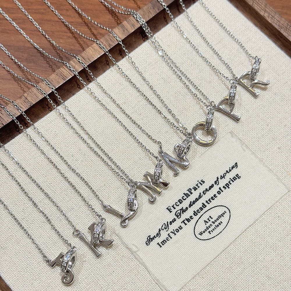 Women's 26-letter Necklace With Diamond Titanium Steel No Fading Clavicle Chain