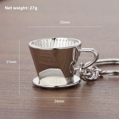 3D Kaffee Schlüsselanhänger Metall Autoschlüssel Anhänger