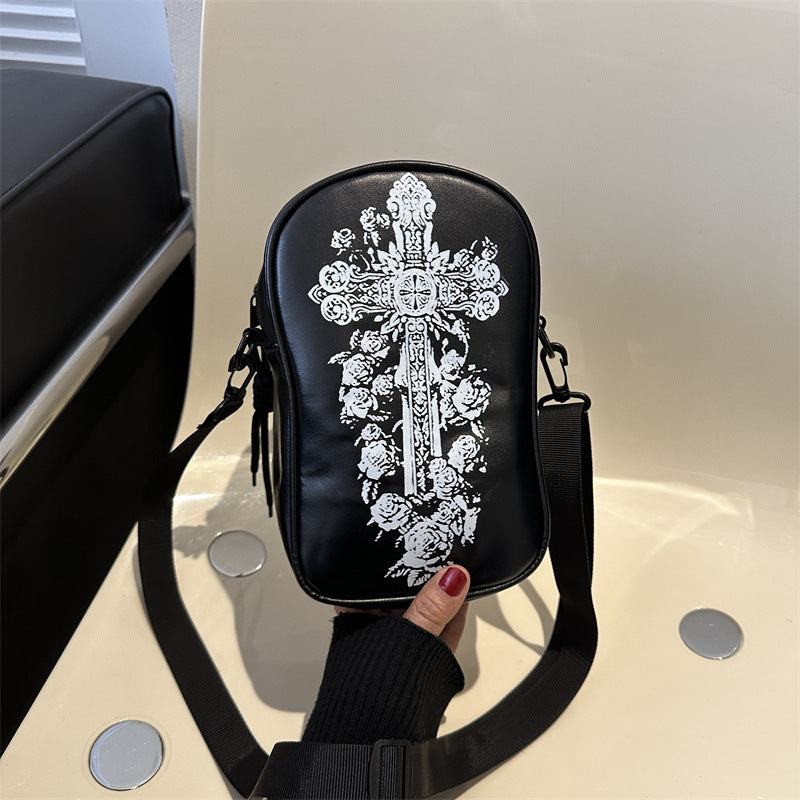Dark Cartoon Printed Crossbody Bag