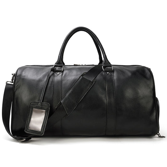 Men's Real-leather Traveling Duffle Bag