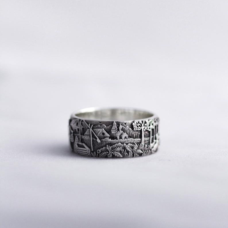 Retro Personality Couple Random Pattern Ring Fashion All-matching