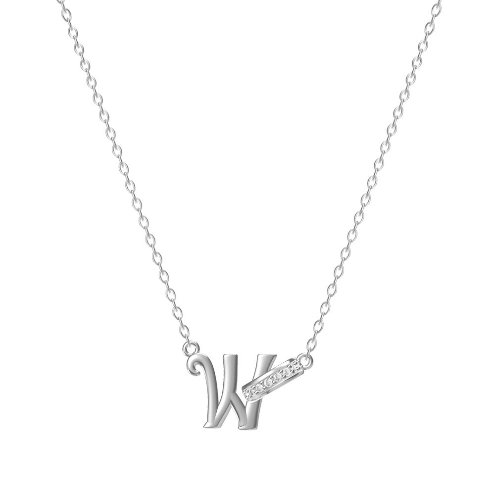 Women's 26-letter Necklace With Diamond Titanium Steel No Fading Clavicle Chain
