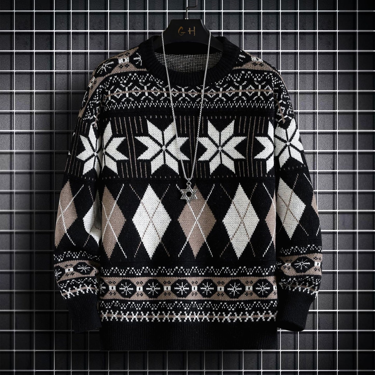 Men's Snowflake Pullover Japanese Style