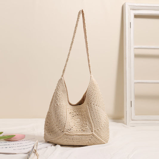 Bolsa de playa de paja trenzada para vacaciones