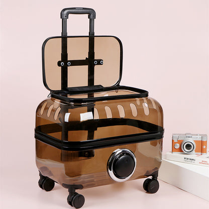 Katzentasche, tragbar, für Haustiere, Trolley, Raumkapsel, transparent, Katzengepäck