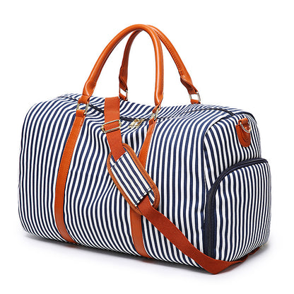 Bolso grande de lona y cuero