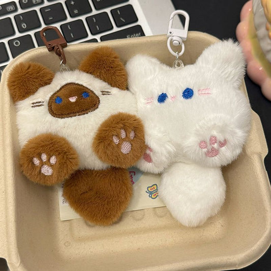 Cartoon Plush Cute Long Tail Cat Doll Pendant Decorative Keychain
